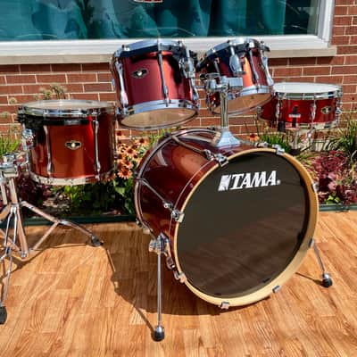 2007 Tama Superstar Drum Set Copper Mist Metallic 22/10/12/14/5.5x14 w/ Hardware image 10