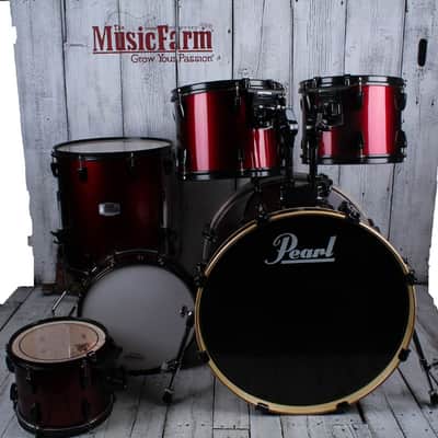 Pearl EX Export Series 6 Piece Drum Set with 22 Bass Wine Red w Black Hardware image 1