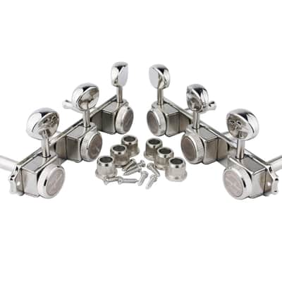 Guyker Guitar Locking Tuners on a Plate 3R-3L – Vintage Style Lock String Tuning Key Pegs Machine Heads Replacement, Nickel image 3