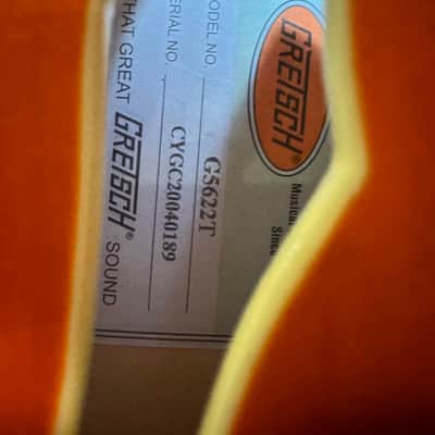 Gretsch G5622T Electromatic Center Block Double Cutaway with Bigsby, Laurel Fretboard 2019 - Present - Orange Stain image 6