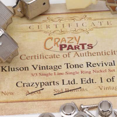 Kluson® 3/3by side Gibson style Nickel Ltd.Edt. VTR Tuners Single Line/Single Ring WD Vintage Buttons image 2