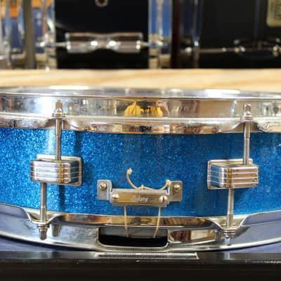1960s Ludwig 4x14 Downbeat Snare Drum in Sparkling Blue Pearl Bild 2