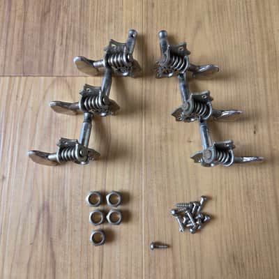 Set of Vintage 1960's Grover Open Back Guitar Tuners w/ Ferrules, Screws! image 3