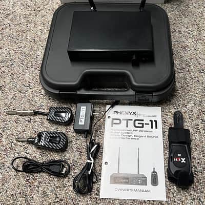 Wireless Guitar System - Phenyx Pro PTG-11 (900MHz Band) + Extras image 1
