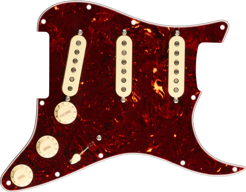 Mint Fender Pre-Wired Strat Pickguard, Original 57/'62 SSS, Tortoise Shell 11 Hole PG image 1