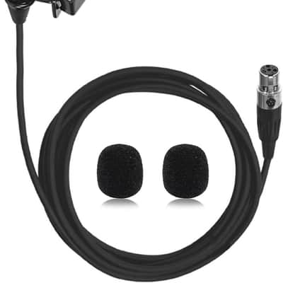 Lavalier Lapel Microphone Unidirectional Condenser Super Cardioid Mic Compatible with Wireless Bodypack Transmitter System with Mini XLR 4 Pin Plug image 1