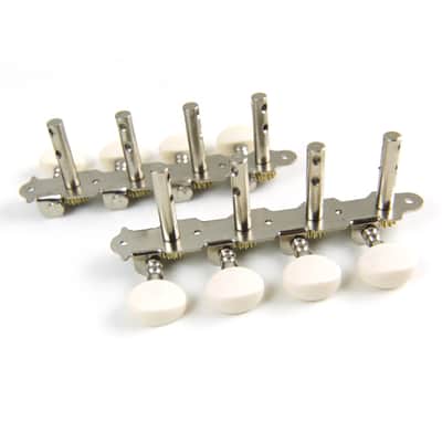 4-on-Plate Classic Style Mandolin Tuning Keys Tuners Head Pegs ,Nickel (1Lx1R) image 6