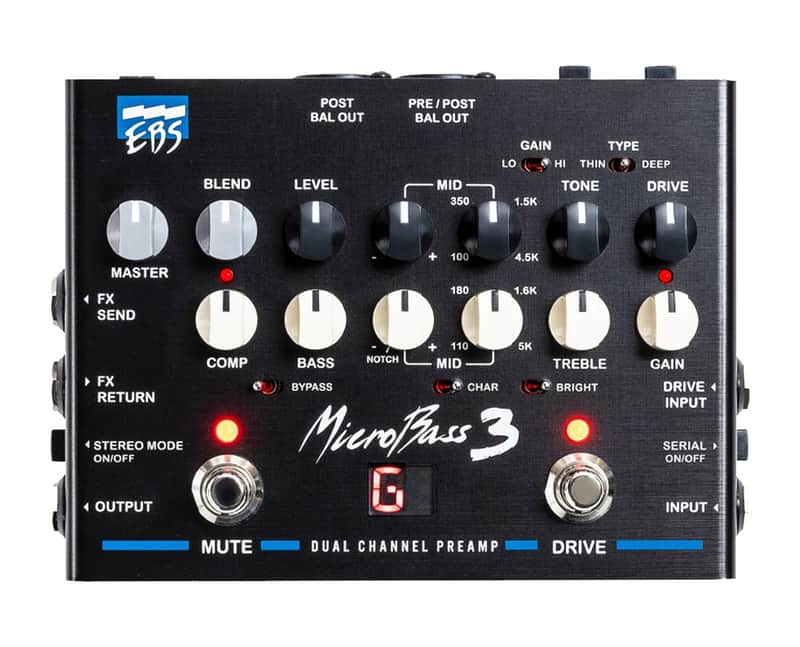 EBS MicroBass 3 2-Channel Bass Preamp Pedal - Open Box image 1