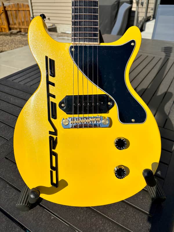 Hand built - Luthier built Corvette Doublecut Doublecut 2026 - Yellow Sparkle image 1