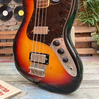 Vintage rare Japan Gneco Greco Jazz Bass matsumoku Maxon pickups 1974 Sunburst image 5