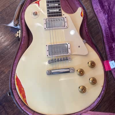 Gibson Les Paul 1958 Custom Shop 58 Historic R8 2017 - Aged ~ Cream Over Flame Top - "Painted-Over" series image 1