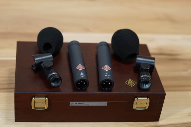 Neumann KM184 Stereo Set in Matte Black Small Diaphragm Condenser Microphones image 1