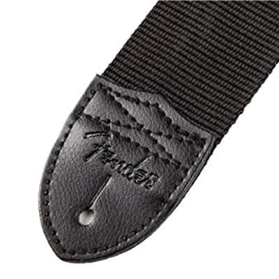 Genuine Fender 2" Nylon Adjustable Black Guitar Strap w/ Logo, Lightning Bolt image 4