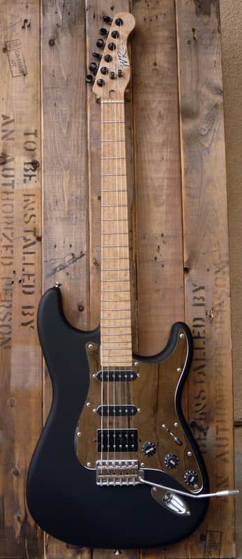 WR C-Lest Custom Shop, Matte black, mirror pickguard, Strat image 1