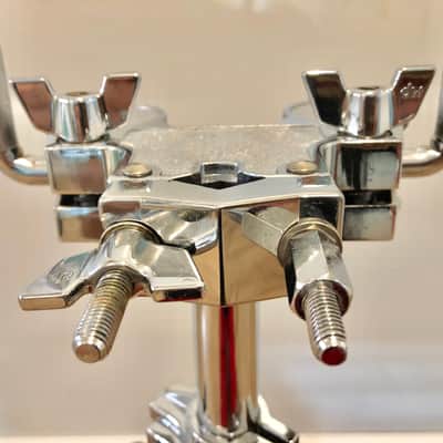 DW DWCP9900 9000 Series Heavy Duty Double Braced Dual Tom Stand, Cymbal, Chrome image 5