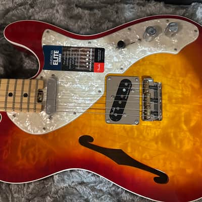 Fender Limited Edition American Elite Thinline Telecaster Quilted Maple Top 2018 - Aged Cherry Burst image 2