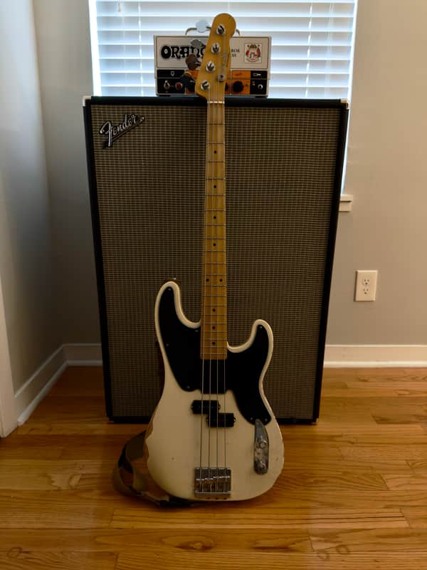 Fender Mike Dirnt Road Worn Precision Bass - White Blonde with Maple Fingerboard image 1