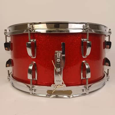 Ludwig 6.5x14"#912 School Festival Red Sparkle 3Ply Mahogany Vintage 60s #458125 image 5