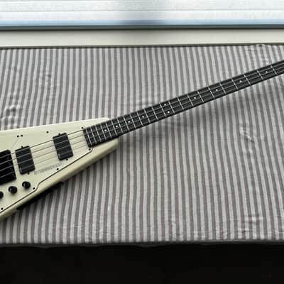 Steinberger XP2A headless bass, 5-bolt GRAPHITE neck, gloss WHITE, Active EMGs, restored by Jeff Babicz, with OEM gig bag, set of light Double-Ball strings, STADB04 single-ball string adapter, hex wrench image 1