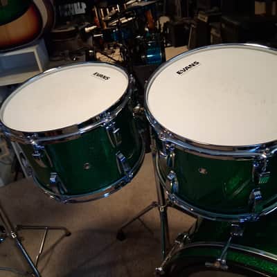 Ludwig Leedy Rogers Custom drum set 50's 60's 70's - Green sparkle image 6