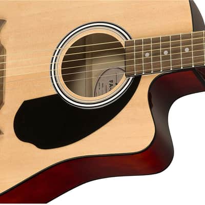 Fender FA-125CE Dreadnought Cutaway Acoustic-Electric Guitar - Natural image 3