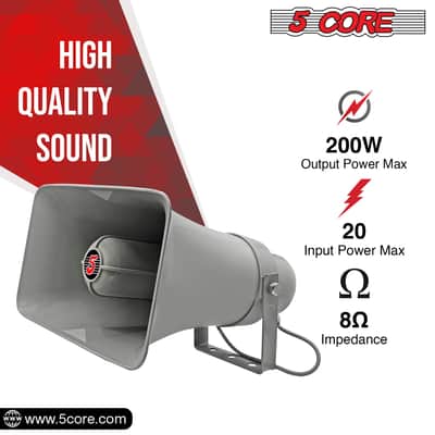 5 CORE 10 x 6 Inch PA Speaker System Outdoor Loudspeaker System 20W Power Horns Waterproof Weatherproof 8 Ohm PA Speaker for Ice Cream Truck Car-1 PC image 12