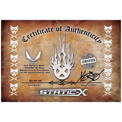 Dean ML X STATIC X XERO Shadow Black Satin ML Limited Edition Signature Series Electric Guitar - Brand New - With Certificate image 3