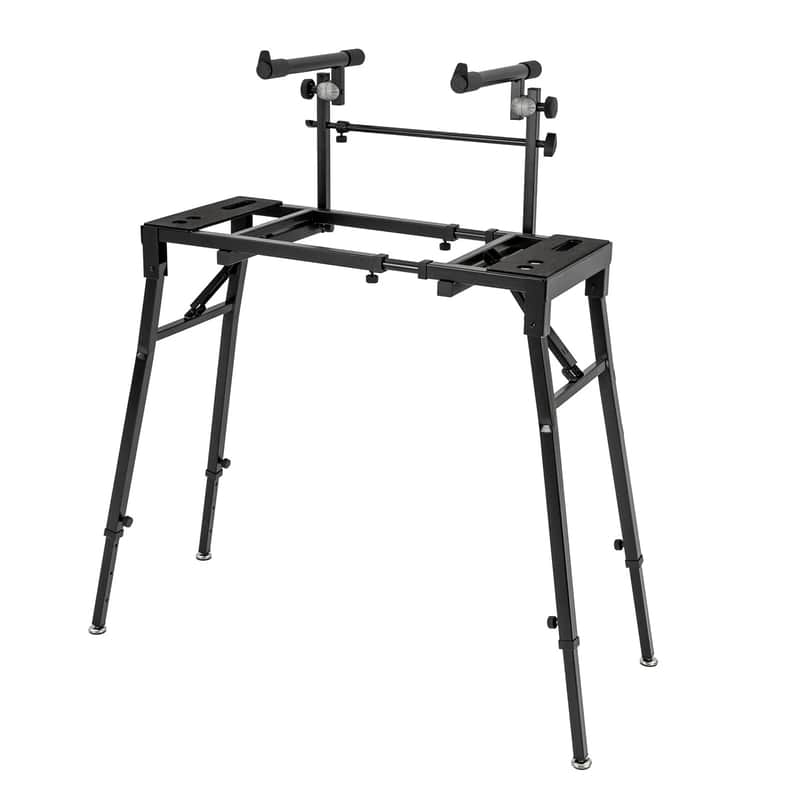 2-Tier Keyboard Stand – Adjustable DJ Workstation & Piano Synth Stand (330 lb Capacity) image 1