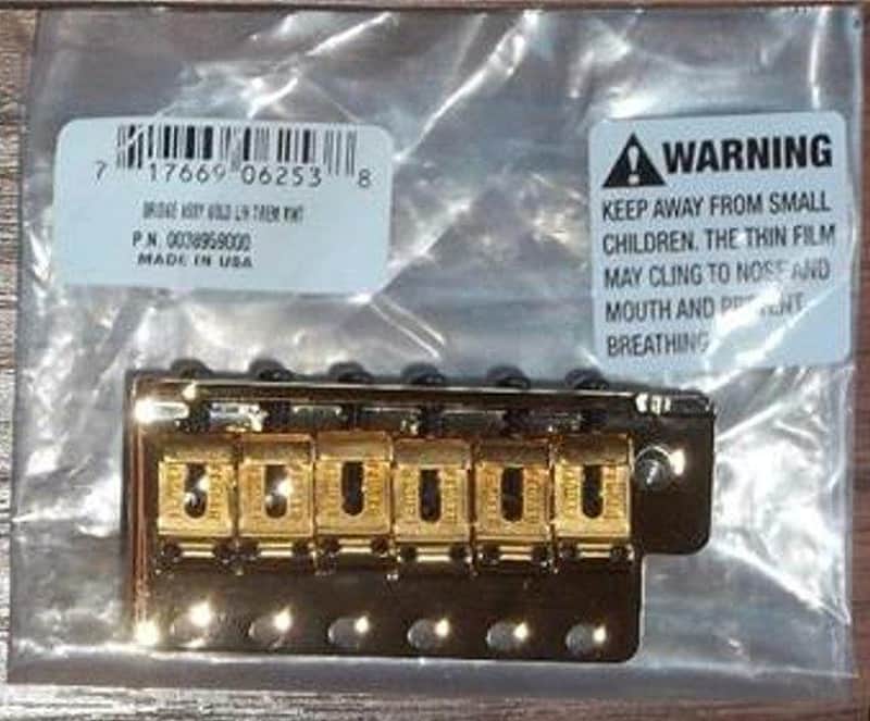 Fender® American Vintage SRV Strat Gold Bridge Assembly~LEFTY~USA~Brand New image 1