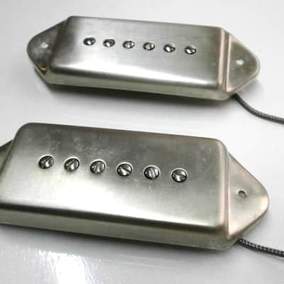 Q pickups DOG EAR P90 Pickups SET BLACK/CHROME/NICKEL/RAW NICKEL Casino Riviera Wildcat ES-330 Gibson Epiphone 50s 60s image 8