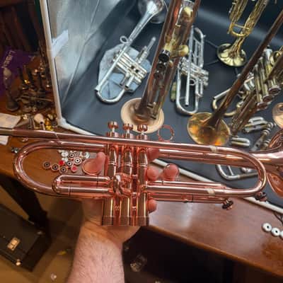 ARCH CITY BRASS AURA MK II JAZZ TRUMPET – COPPER LACQUER – SPECIAL ORDER GOLD BRASS BELL – DELUXE CASE image 6