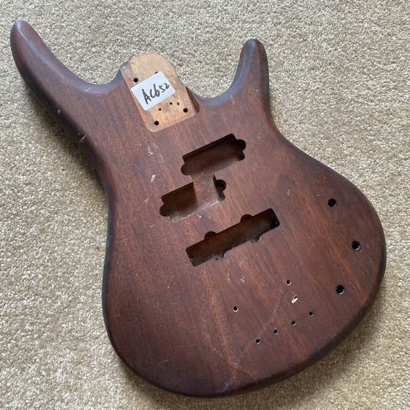 Brown Mahogany Wood 4 String Bass Body image 1
