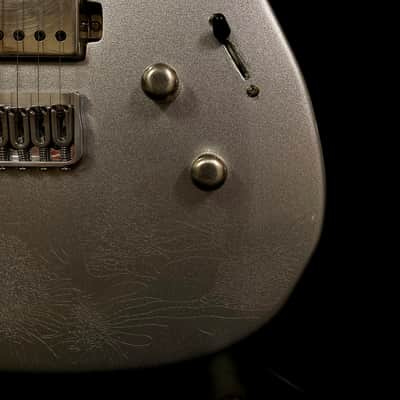 LsL Instruments T Bone 24 Tele, Swamp Ash, Wenge, Custom Shop "Icey" Telecaster, Pale Ice Blue Metallic, Checked Nitro Bad Bone 2, Reversed Headstock image 7