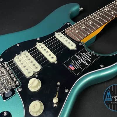Fender American Professional Classic Stratocaster - HSS, Faded Sherwood Green Metallic image 3