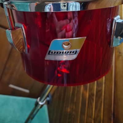 Ludwig Vistalite 6" & 8" Concert Toms with Stand 1970's - Red Acrylic image 8