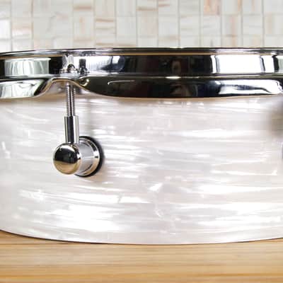 Click Custom 8ply Maple 4x10 Pancake Tom Tom White Ripple image 3