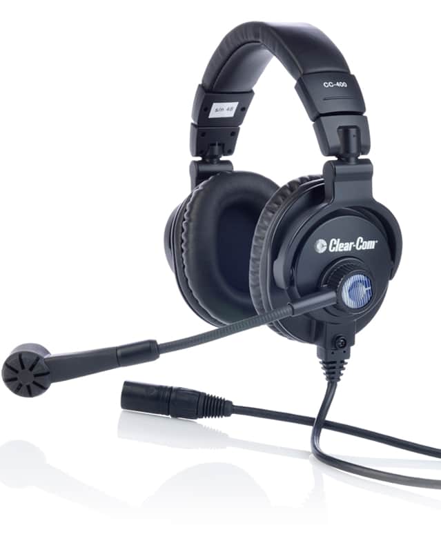 Clear-Com CC-400-X5 Double-Ear Intercom Headset with 5-Pin XLR Male Connector image 1