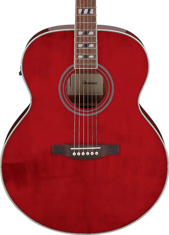 Ibanez AJ70M1E Artwood Jumbo Acoustic-Electric Guitar, Solid Spruce Top, Wine Red image 1