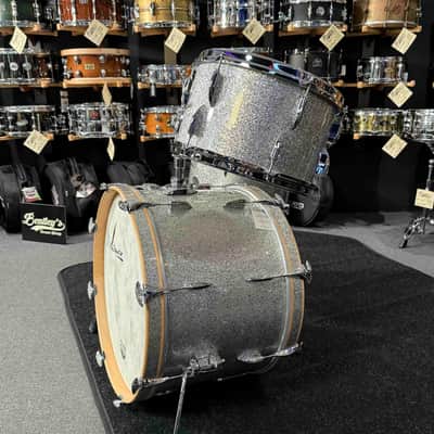 ~WOW!~ SONOR Vintage Series 3-Piece 13/16/22 Drum Kit Set in Vintage Silver Glitter w/ Single-Tom Holder image 3