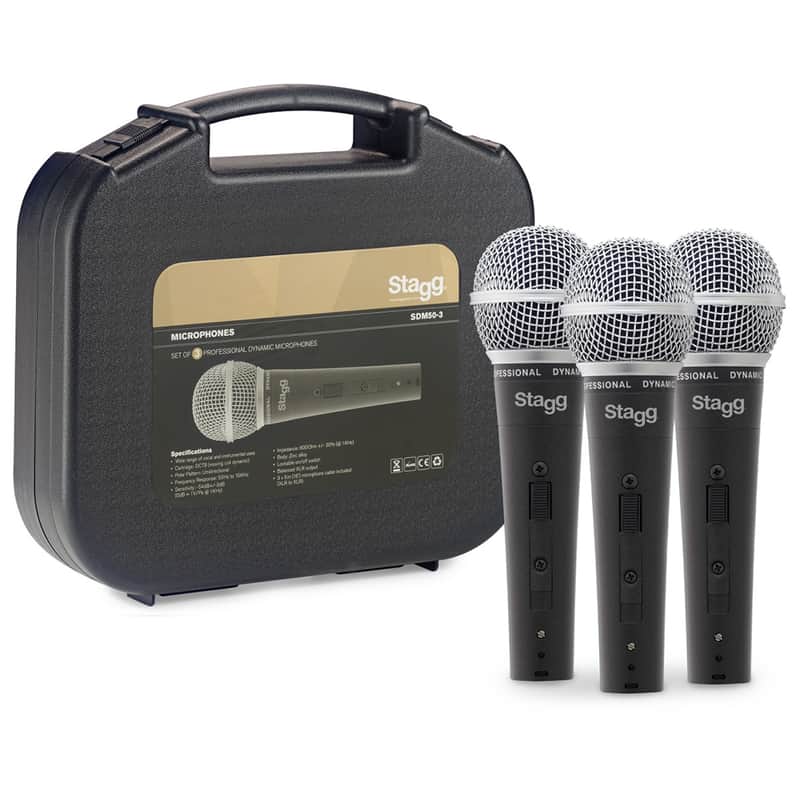 Stagg SDM50-3 Cardioid Dynamic Instrument Microphone (3-Pack) image 1