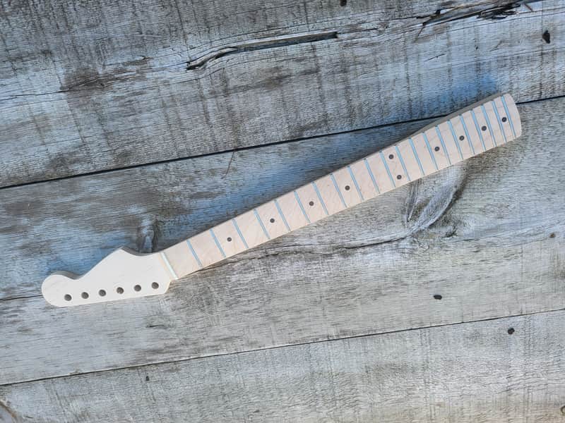 21 fret classic ST Guitar Neck Replacement, Steel Frets, bone nut image 1