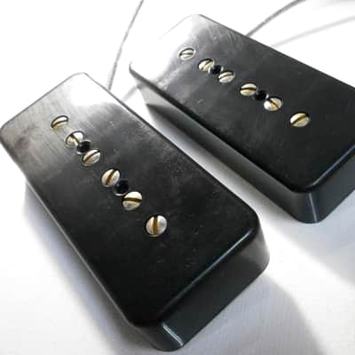 P90 relic/aged SOAP BAR Pickups set Black/Cream Vintage Fits Gibson Epiphone 50s  Alnico IV Q Custom image 8