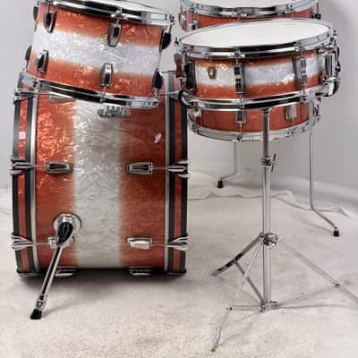 Ludwig 20/12/14/5x14" Classic Maple Downbeat Drum Set w/ Rail - Exclusive Fire Burst Pearl image 7