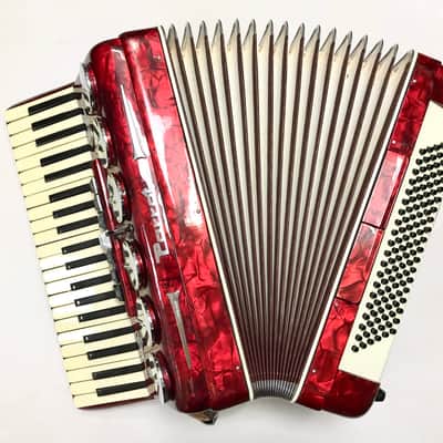 Parrot Polifonico 120 Bass 41 Treble Accordion inc Case - Pearl Red image 5