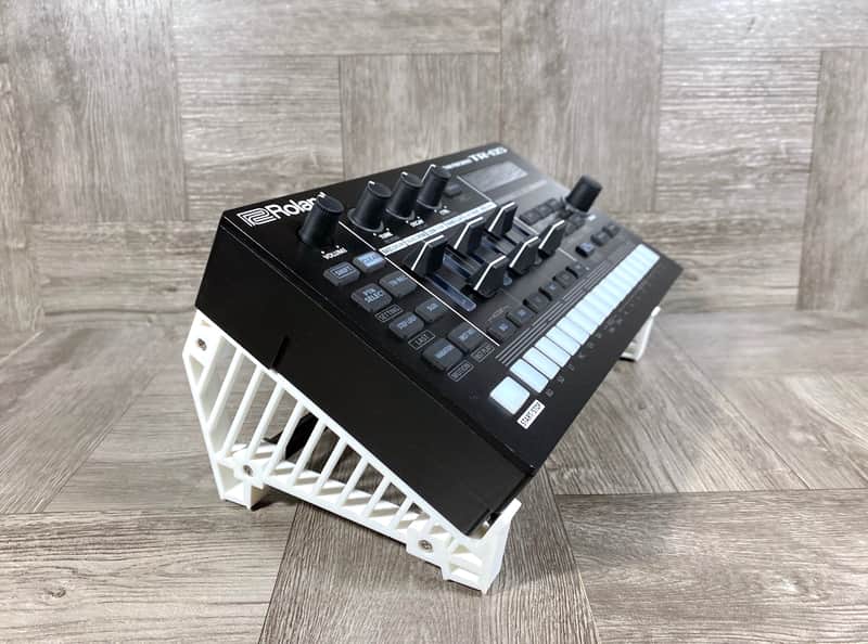 30º Angle Stand for Roland TR-6S Drum / MC-101 Groovebox - HW - Color WHITE - by KZcraftworks - USA image 1