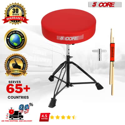 5 Core Drum Throne 3" Padded Drum Seat Height Adjustable Drumming Chair for Practice and Performance image 10