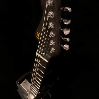 LsL Instruments T Bone 24 Tele, Swamp Ash, Wenge, Custom Shop "Icey" Telecaster, Pale Ice Blue Metallic, Checked Nitro Bad Bone 2, Reversed Headstock image 16