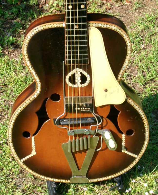 Ultra Rare 1950s Harmony No.1007 Archtop "Made in Occupied Japan" by Kasuga with Vintage Guyatone Pickup image 1