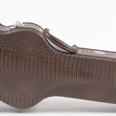 Allen Eden Brown Alligator Skin Hardshell Guitar Case for Arch Top Les Paul Styles image 5