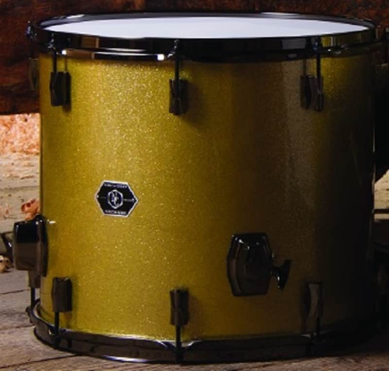 Noble & Cooley *Pre-Order* Horizon Series 16x16" Gold Sparkle Floor Tom Drum w/Legs & Black Hardware | Made in the USA | Special Order | Authorized Dealer image 1